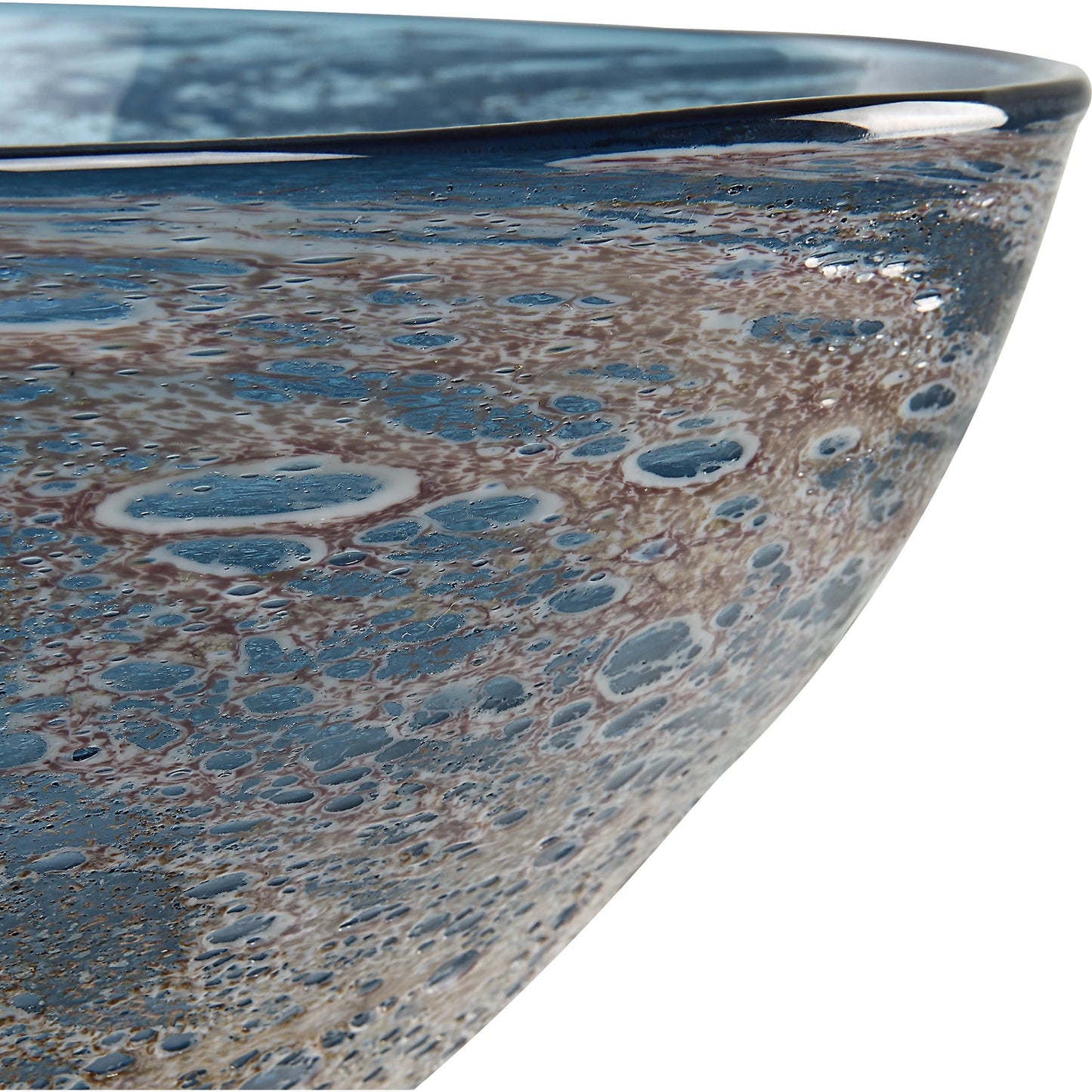 005 SI-2146818 | Closeup | Genovesa Glass Bowl by Uttermost in aqua. Made from glass in a modern style.