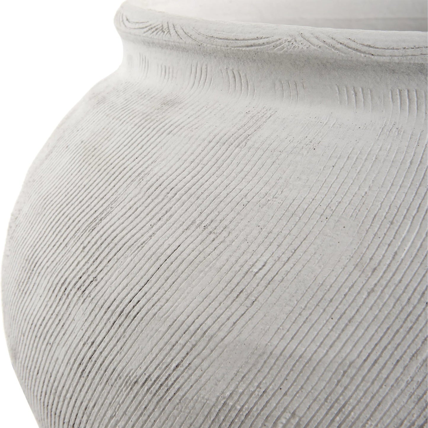 009 SI-2146822 | Unknown | Floreana Round Vase by Uttermost in white. Made from ceramic in a modern style.