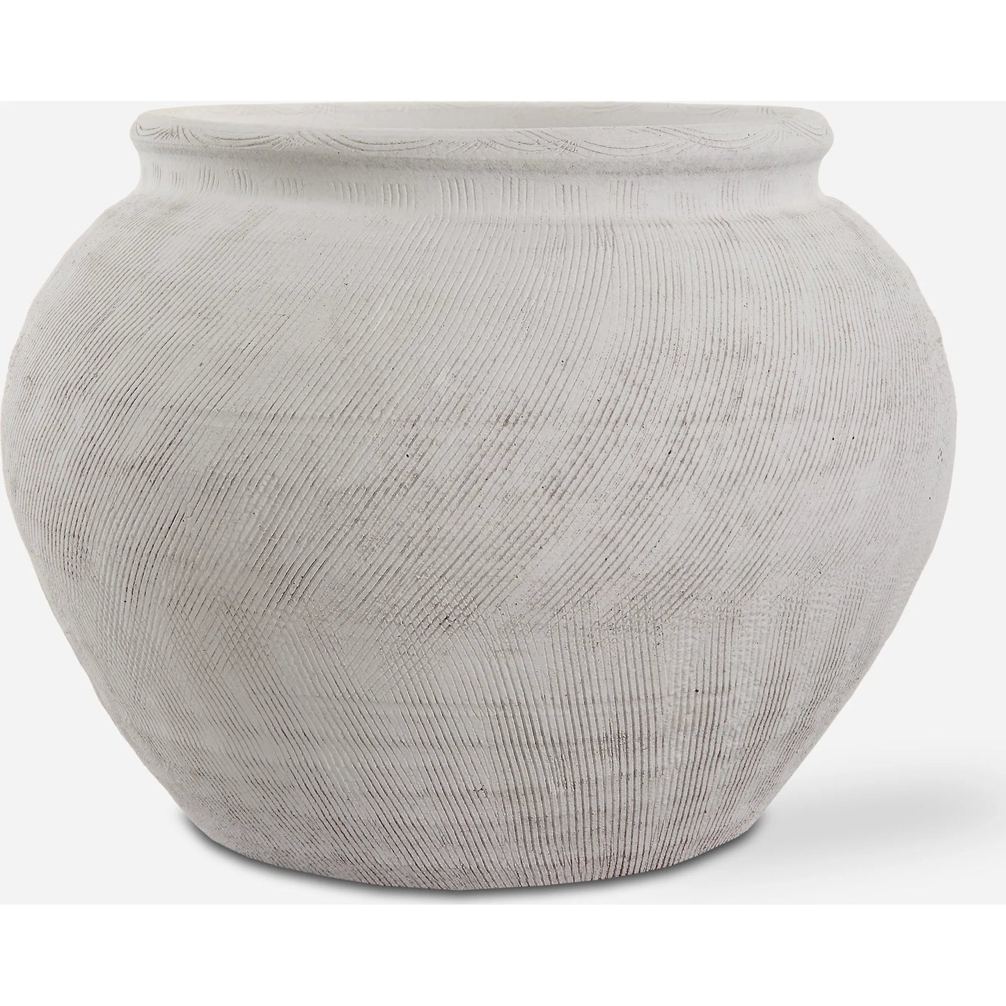 003 SI-2146822 | Primary Silo | Floreana Round Vase by Uttermost in white. Made from ceramic in a modern style.