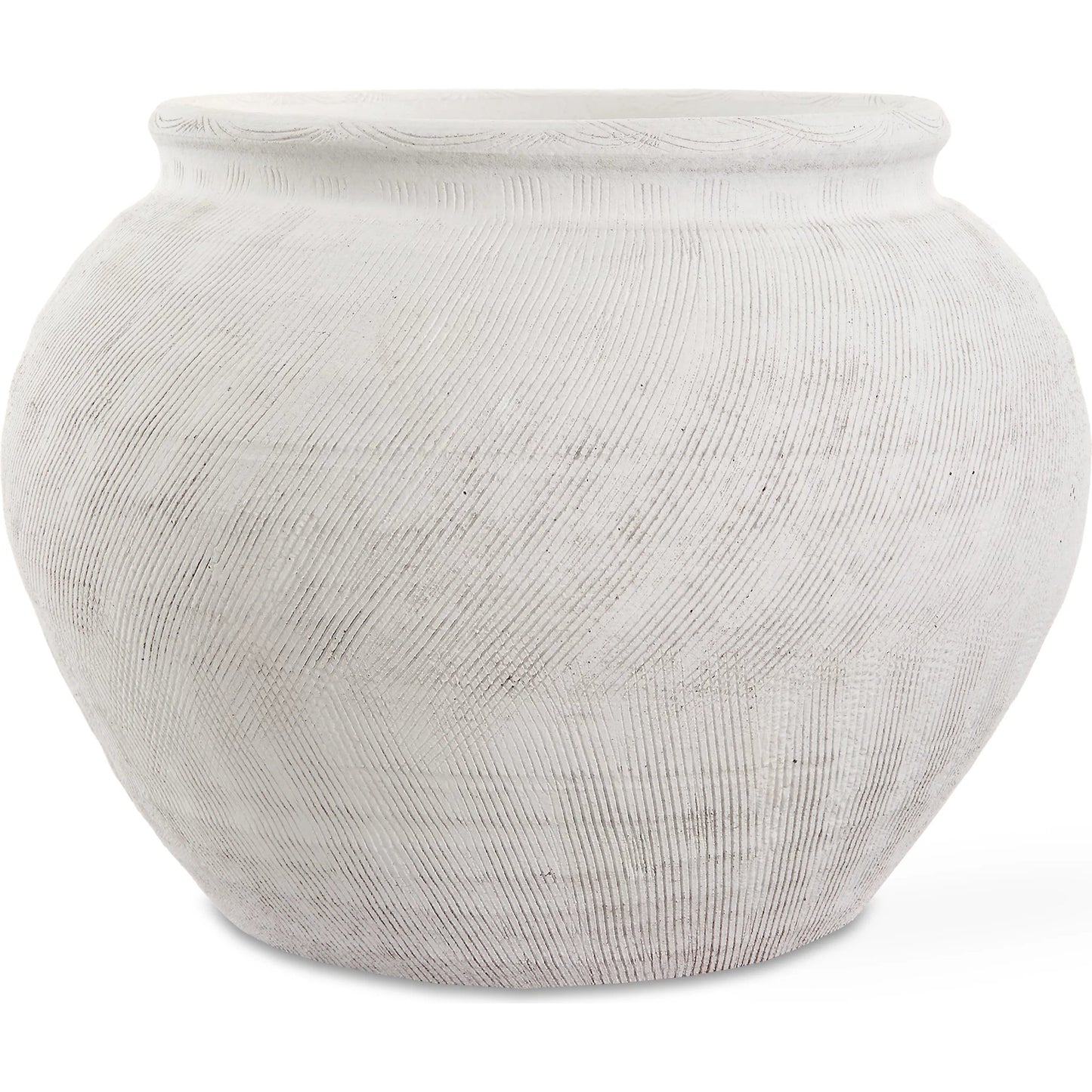 004 SI-2146822 | Primary Silo | Floreana Round Vase by Uttermost in white. Made from ceramic in a modern style.