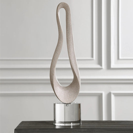 Oval Harmony Sculpture by Uttermost in crystal. Made from polyresin, crystal in a modern style.