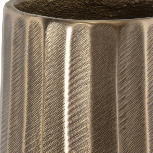 Vertiforge Vases by Uttermost in gold. Made from aluminum in a modern style.