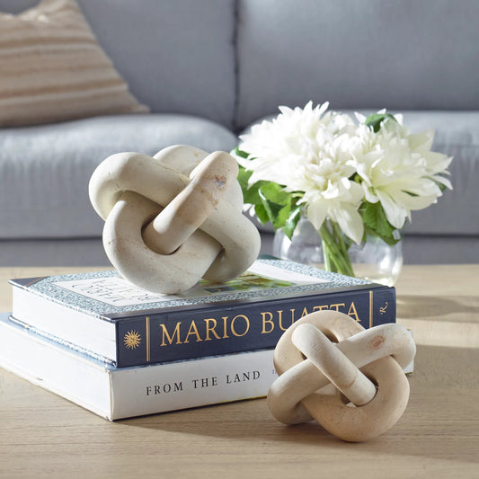 Limestone Link Sculptures by Uttermost in natural. Made from limestone in a modern style.
