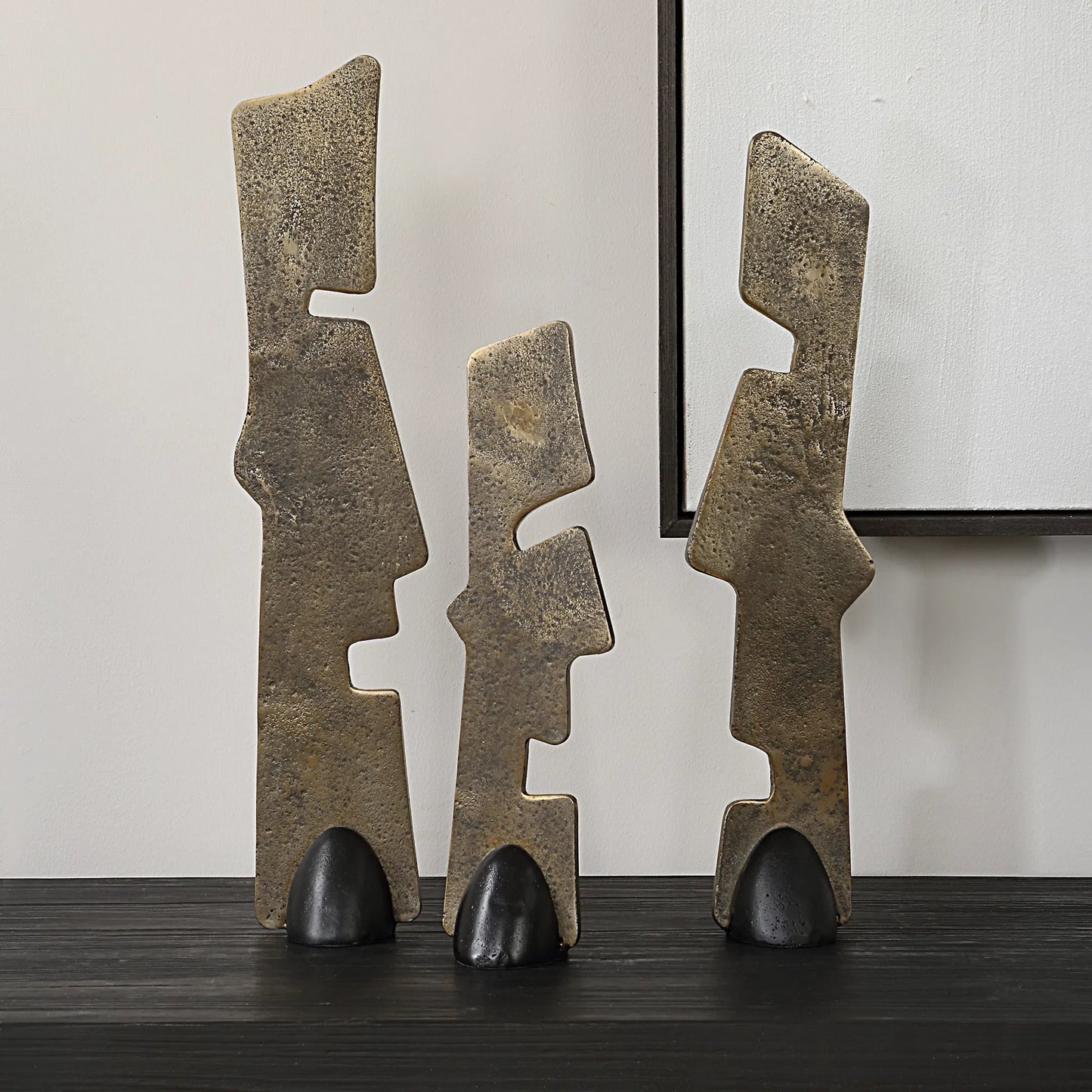 003 SI-2295201 | Lifestyle | Geometric Echoes Sculptures by Uttermost in bronze. Made from iron in a eclectic & global style.