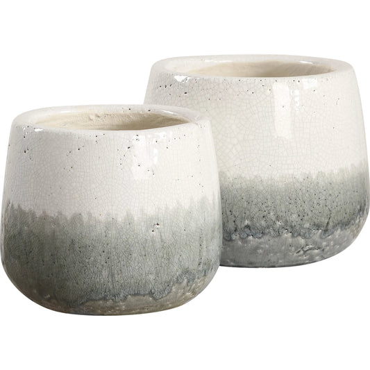Nimbus Vases (Set of 2) by Uttermost in gray. Made from ceramic in a transitional style.