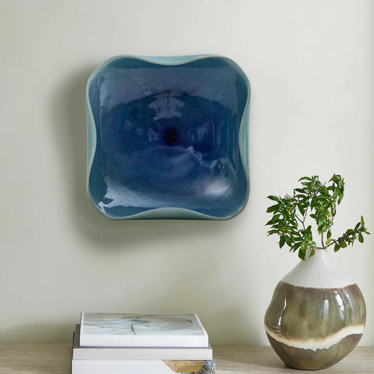 Lagoon Outdoor Bowl by Uttermost in blue. Made from earthenware in a eclectic & global style.