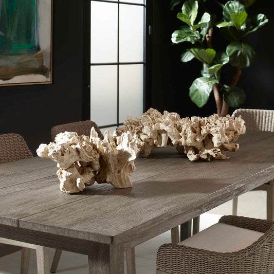 Elemental Root Outdoor Sculptures by Uttermost in wood. Made from residi wood in a cottage & farmhouse style.
