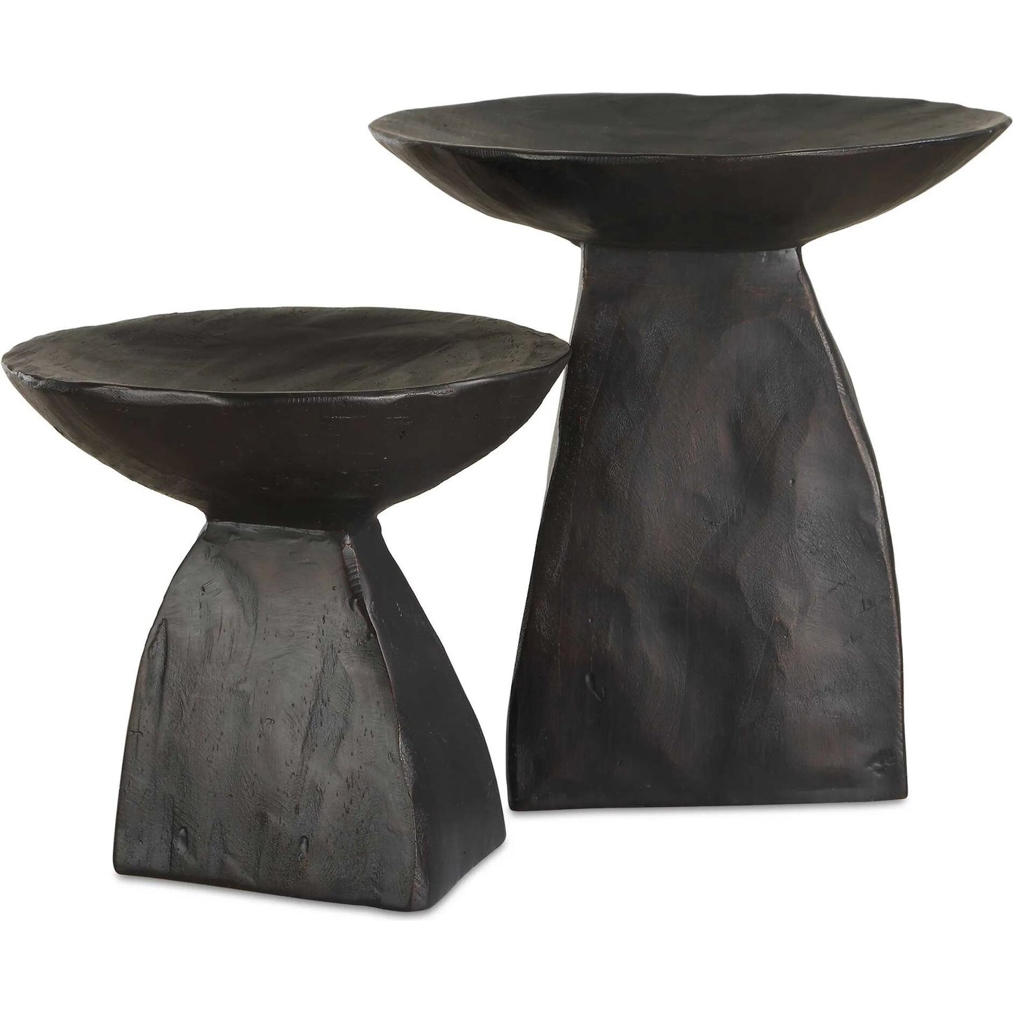 001 SI-2386630 | Primary Silo | Shadow Pedestal Bowls by Uttermost in dark brown. Made from resin in a unique style.