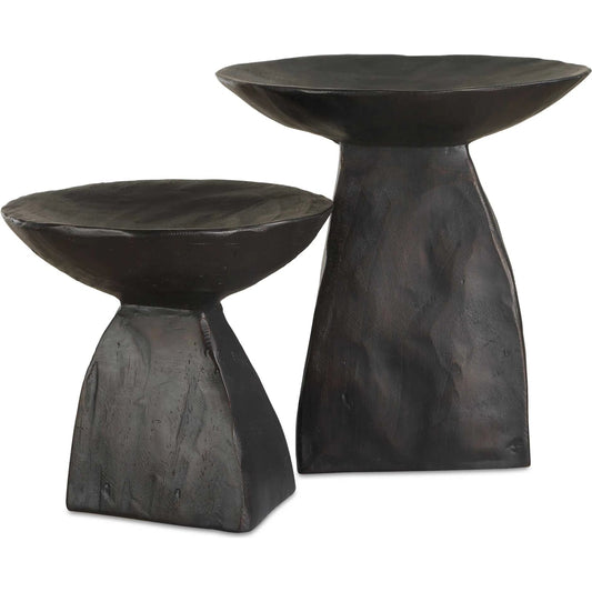 001 SI-2386630 | Primary Silo | Shadow Pedestal Bowls by Uttermost in dark brown. Made from resin in a modern style.