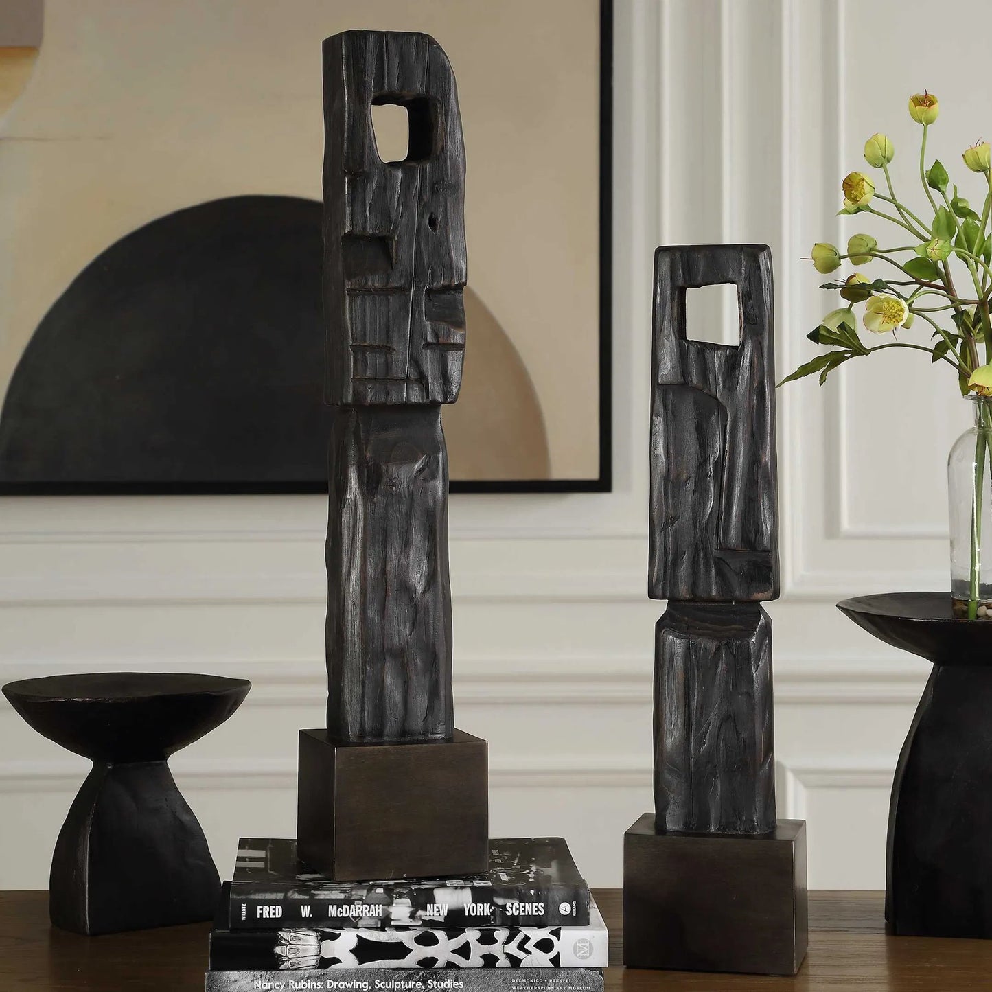 003 SI-2453067 | Lifestyle | Cipher Totems by Uttermost in black, brown. Made from fir, mdf in a modern style.
