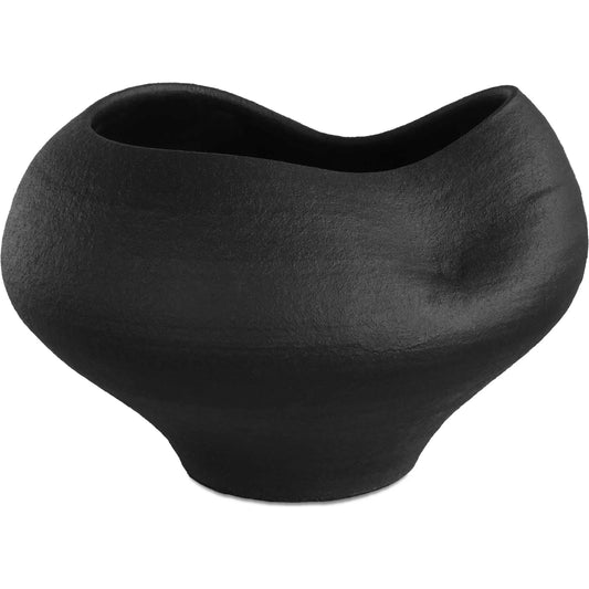 Nocturne Textured Bowl by Uttermost in black. Made from porcelain in a modern style.
