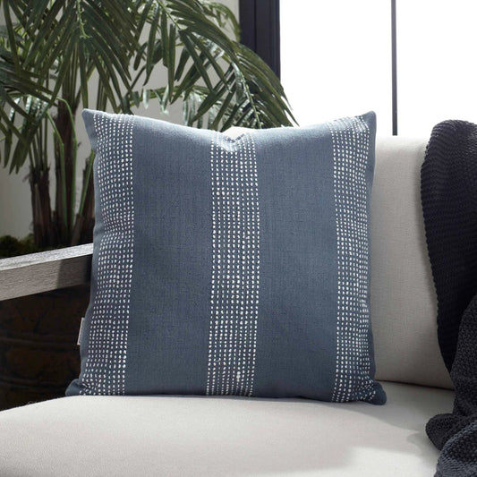 Caper Slate Outdoor Pillow by Uttermost in blue. Made from acrylic, polyester in a unique style.