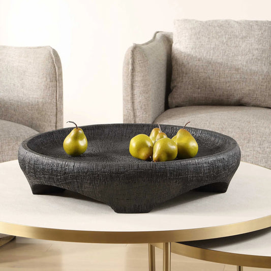 Resonance Indoor-Outdoor Resin Bowl by Uttermost in black. Made from resin in a unique style.