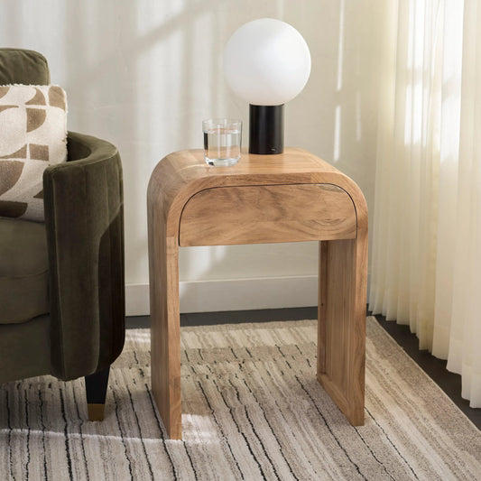 Columbiana Side Table by HedgeApple Essentials in natural. Made from acacia wood in a transitional style.