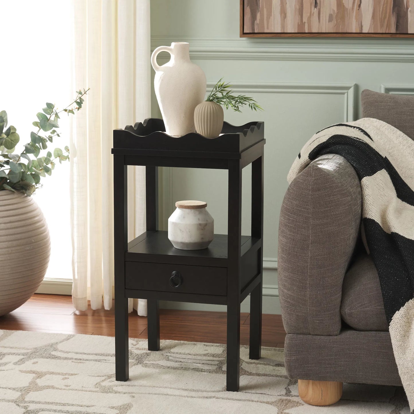 038 SI-2327373 | Lifestyle | Grove One Drawer Accent Table by HedgeApple Essentials. Made from pine wood, mdf, zinc alloy in a unique style.
