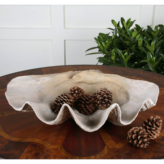 Clam Shell Bowl by Uttermost. Made from polyresin in a coastal style.