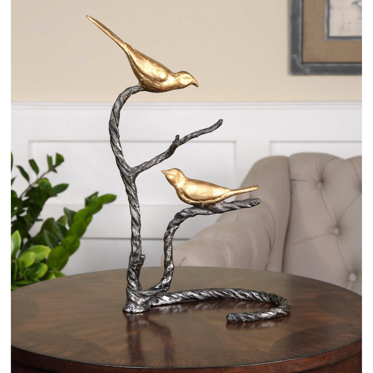 003 S-252467 | Lifestyle | Birds on a Limb Sculpture by Uttermost. Made from metal in a cottage & farmhouse style.