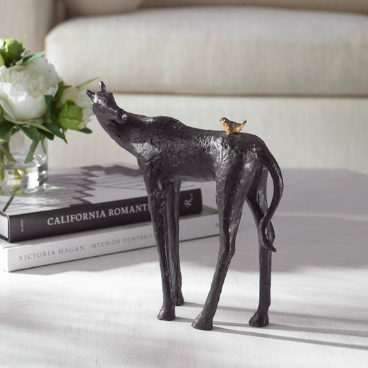 Hello Friend Horse Sculpture by Uttermost. Made from iron in a modern style.