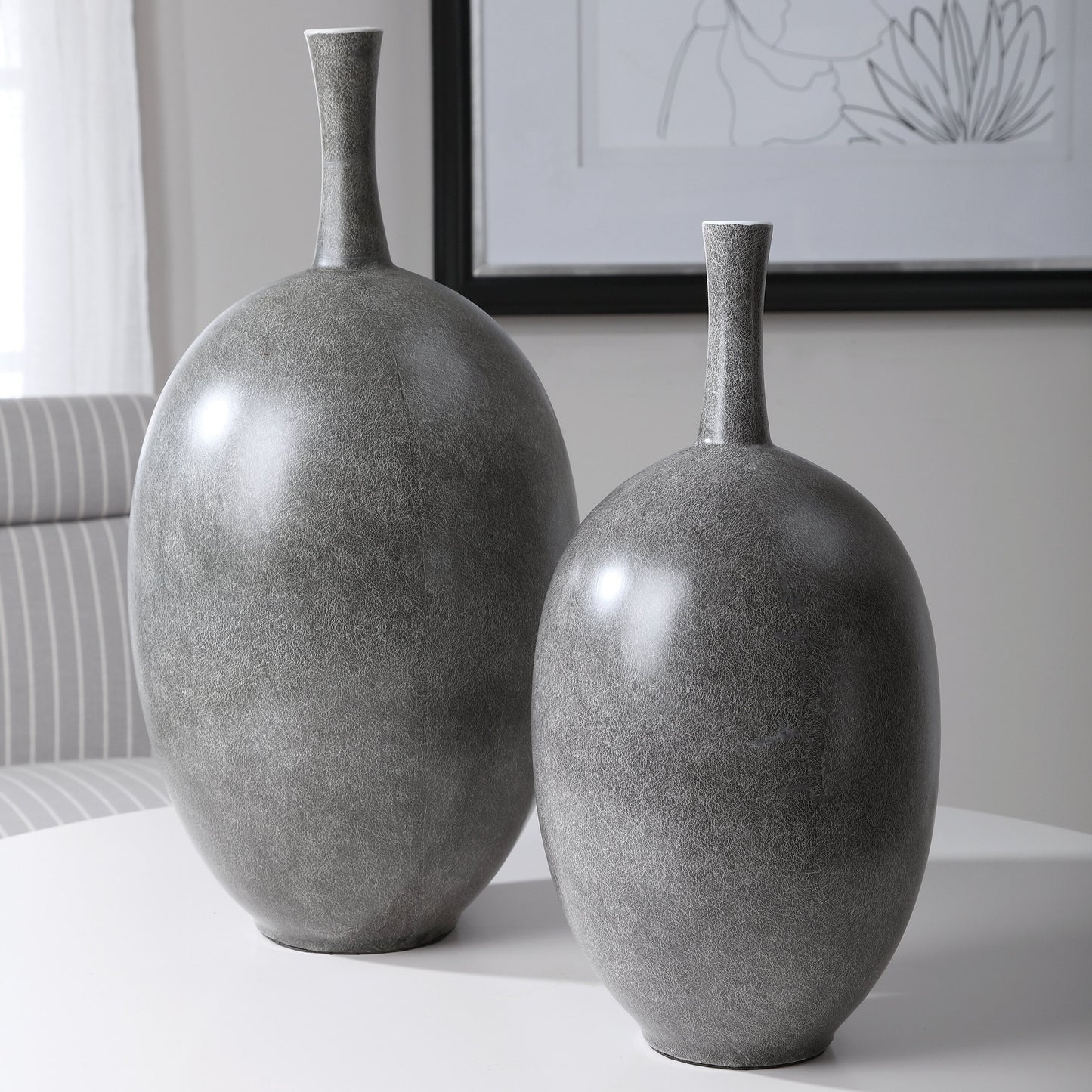 003 SR-766641 | Lifestyle | Riordan Modern Vases by Uttermost. Made from ceramic in a eclectic & global style.