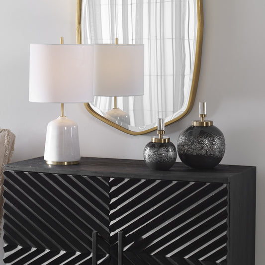 Cessair Art Glass Bottles by Uttermost in multi. Made from iron, glass, crystal in a modern style.