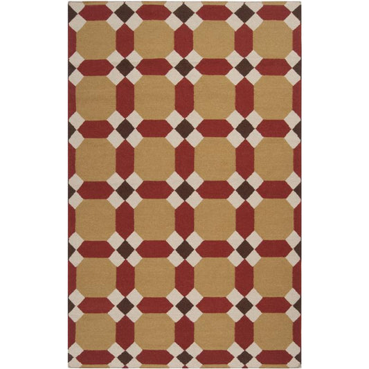 000 22163-9385,22163-9386 | Primary Silo | Archive ACH-1715 Rug by Surya in mustard, burgandy, beige, dark brown. Made from 100% wool in a unique style.