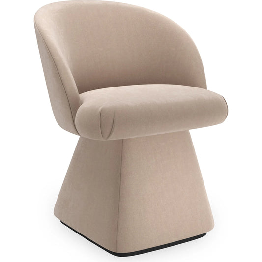 Vuelta Swivel Chair by Caracole in taupe and almost black. Made from asian hardwood in a transitional style.