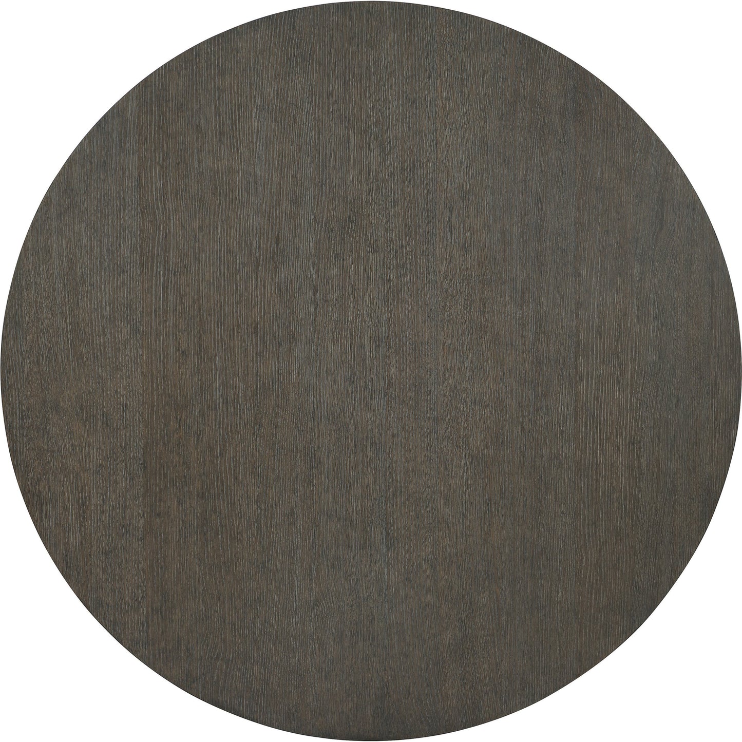 002 SI-1711408 | Additional Silo | Linea Round Dining Table by Bernhardt in cerused charcoal, textured graphite metal. Made from white oak veneers, cast aluminum in a unique style.