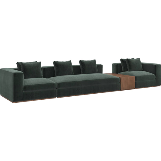 Bello 4-Piece Sectional by Caracole in spruce green and retro walnut. Made from unique in a eclectic & global style.
