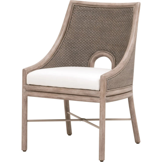 Adamo Dining Chair (Set of 2) by Essentials For Living in french gray cabana loom, livesmart peyton, pearl, french gray mahogany. Made from solid mahogany wood, cabana loom, metal in a transitional style.