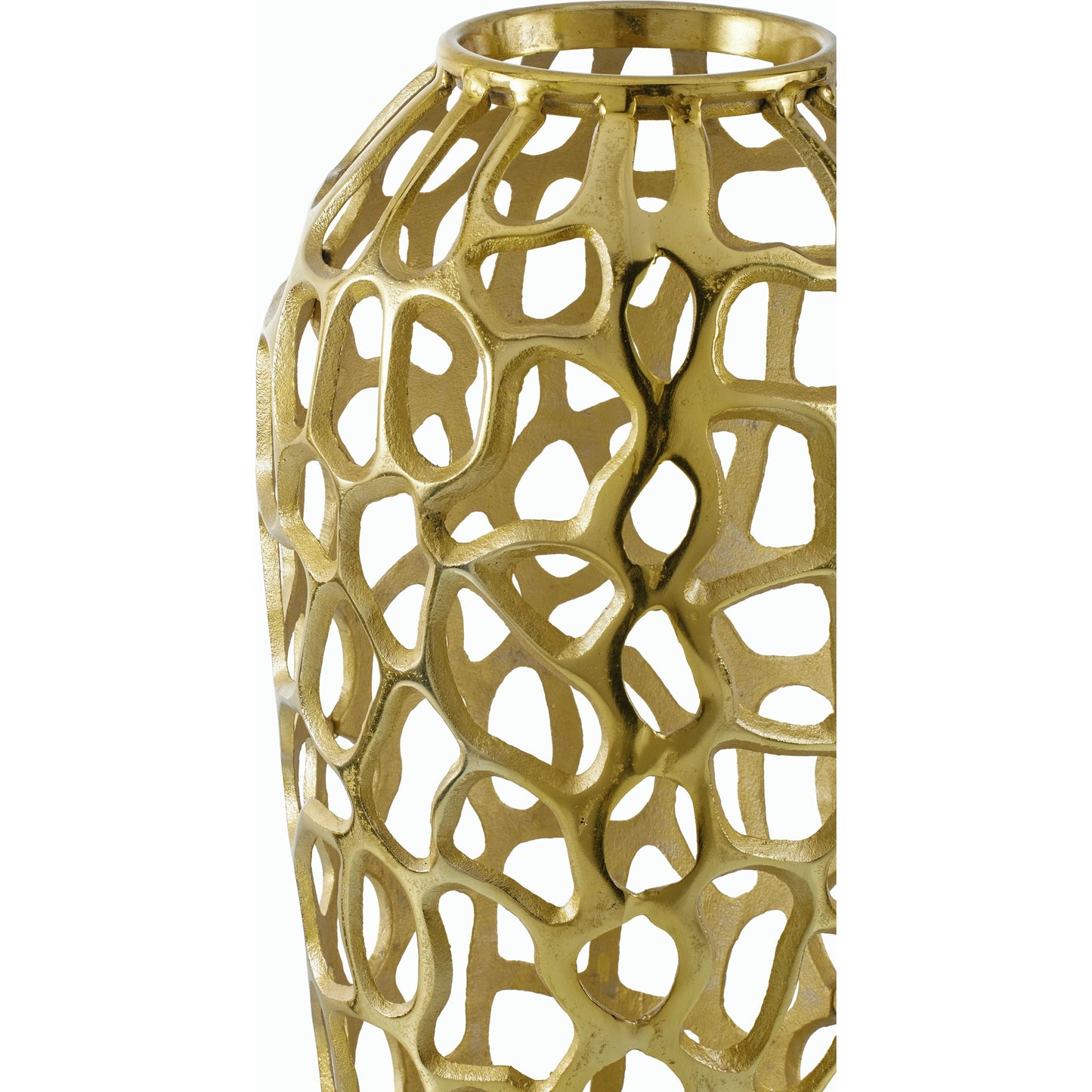 003 SI-2165888 | Closeup | Angad Medium Vase by Surya. Made from aluminum in a modern style.