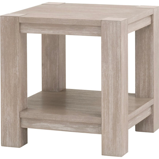 Adler End Table by Essentials For Living in natural gray acacia. Made from solid beech wood, acacia veneer, mdf in a transitional style.