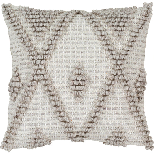 001 SI-2046324,SI-2046326 | Primary Silo | Anders Pillow - 21384 by Livabliss in taupe, light beige. Made from front: 50% cotton, 50% polyester, back: 100% cotton in a modern style.