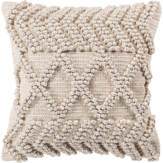 Anders Pillow - 28094 by Livabliss in taupe, light beige. Made from front: 60% polyester, 40% cotton, back: 100% cotton in a modern style.