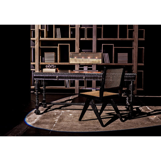 Joseph Side Chair by Noir in charcoal black. Made from sungkai wood in a modern style.