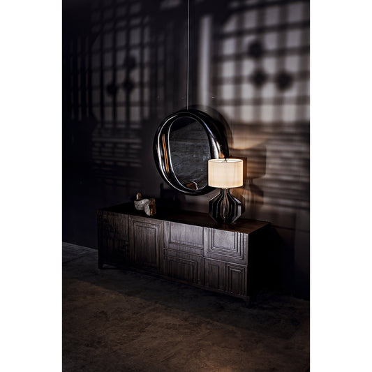 Oh Mirror by Noir in charcoal black. Made from sungkai wood in a modern style.
