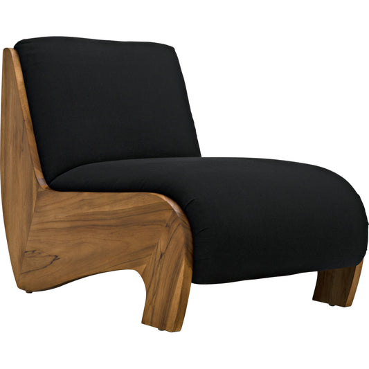 001 SI-1785681 | Primary Silo | Portofino Chaise by Noir in clear coat satin. Made from teak in a modern style.
