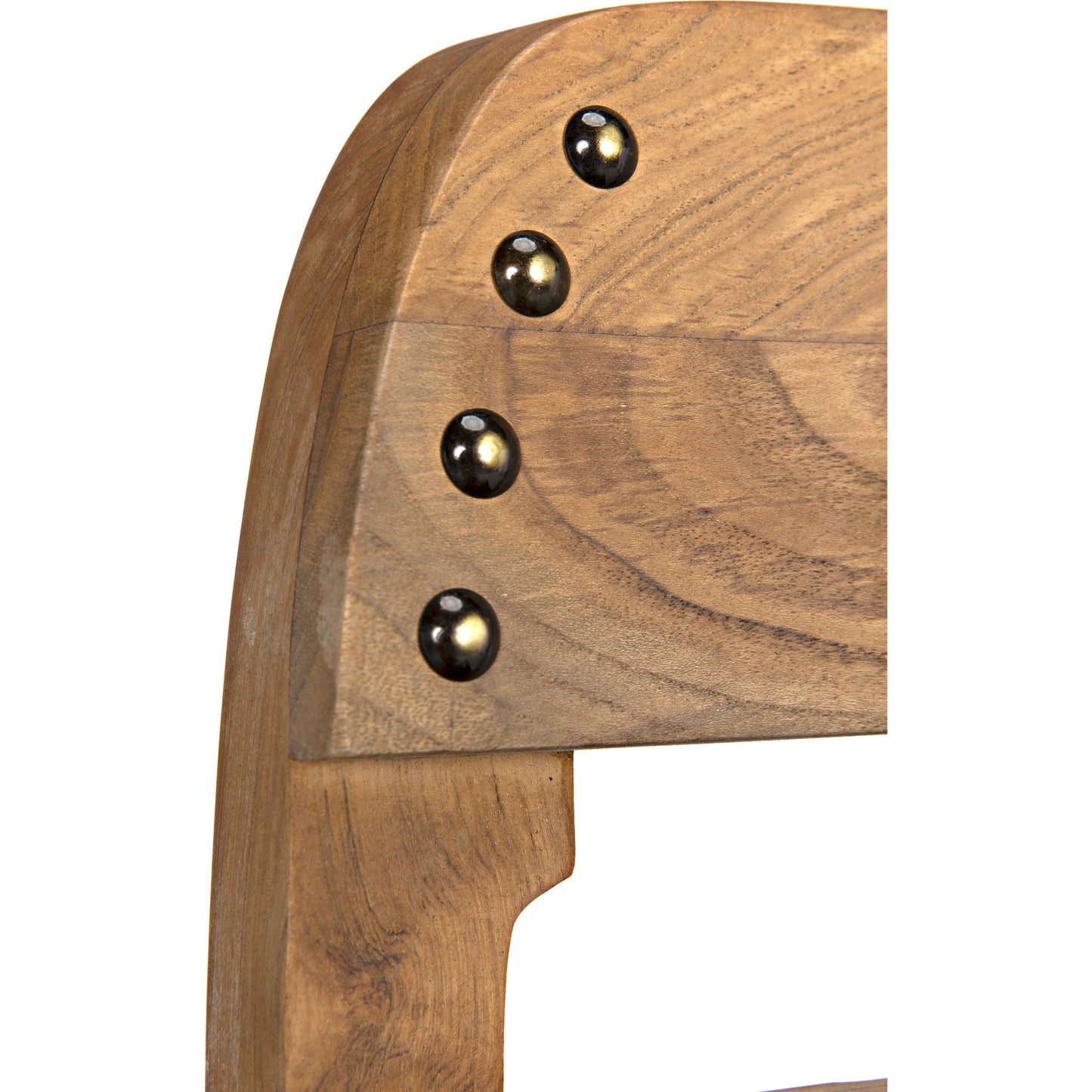 005 SI-1785661 | Closeup | Laila Chair by Noir in clear coat satin. Made from teak, leather in a transitional style.