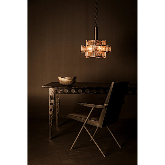 Pericles Table by Noir in charcoal black. Made from sungkai and veneer in a modern style.