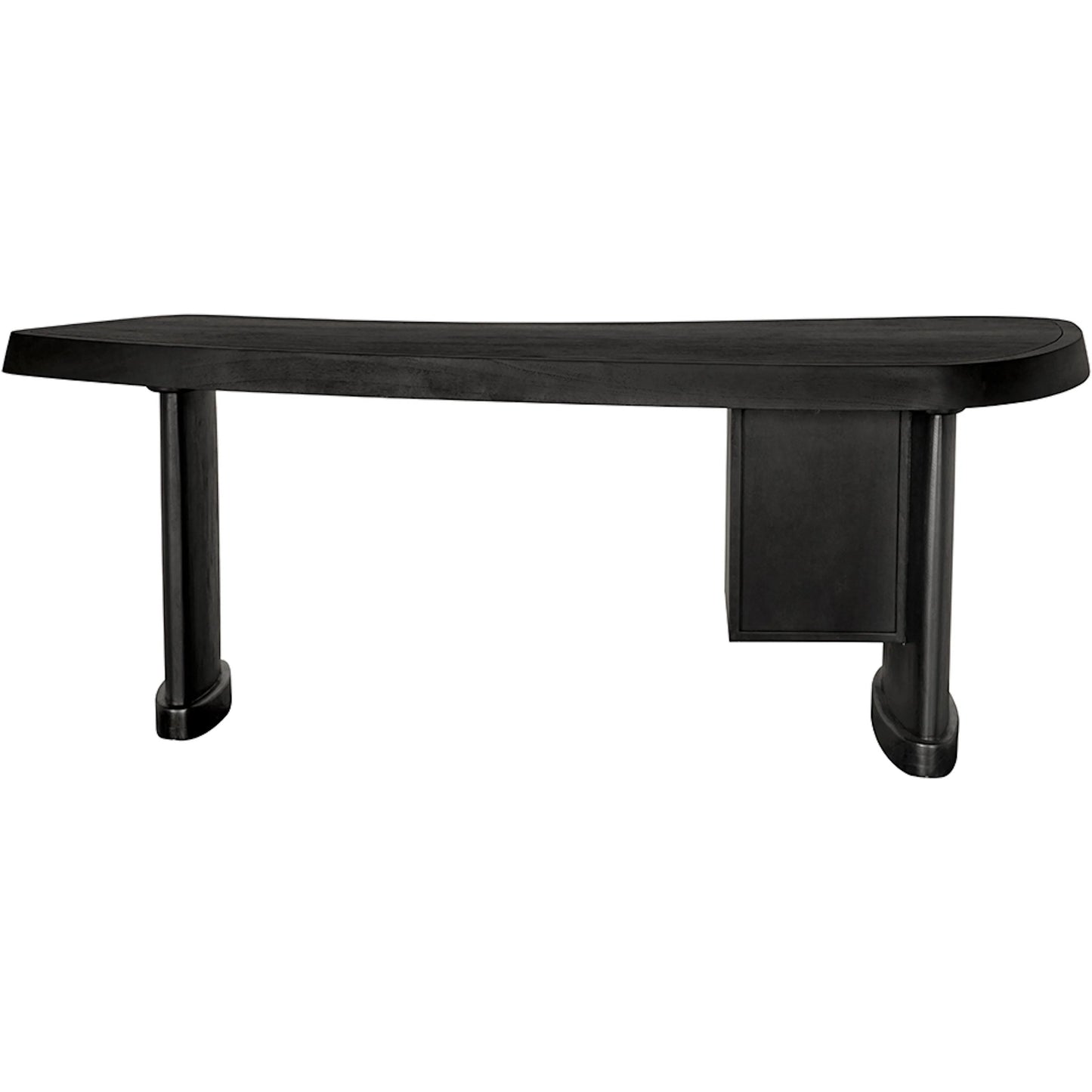 002 SI-2449037 | Additional Silo | Augustus Desk by Noir in charcoal black. Made from mindi, brass hardware in a unique style.