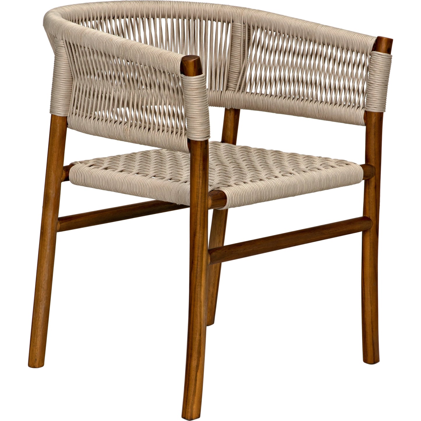 012 SI-1956844 | Additional Silo | Conrad Chair by Noir in cleart coat flat teak. Made from teak and rope in a cottage & farmhouse style.