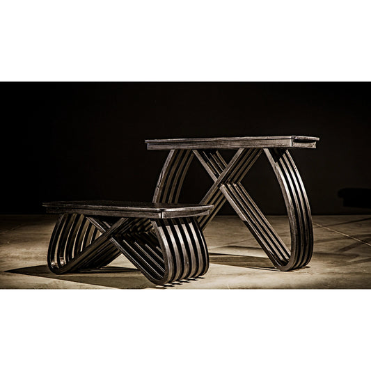 Infinity Coffee Table by Noir in charcoal black. Made from sungkai in a modern style.