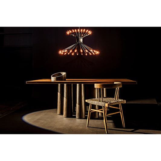 Knox Chair by Noir in clear coat flat teak. Made from teak and rope in a cottage & farmhouse style.