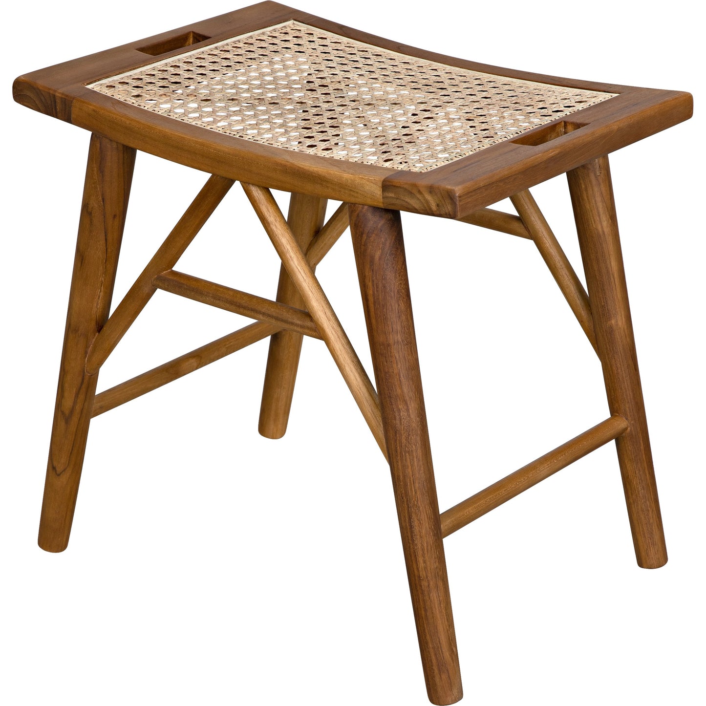 007 SI-1956958 | Additional Silo | Murphy Stool by Noir in clear coat flat teak. Made from teak and caning in a cottage & farmhouse style.
