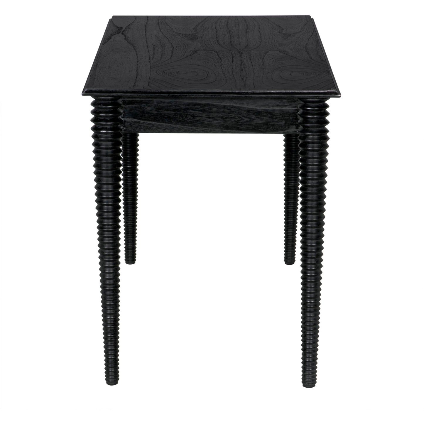 004 SI-2130205 | Additional Silo | Leonardo Desk by Noir in charcoal black. Made from mindi with brass pulls in a modern style.