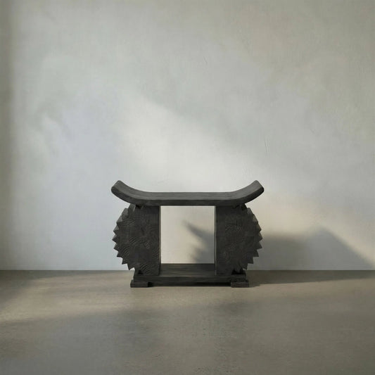 Duma Bench by Noir in burnt black. Made from munggur in a modern style.
