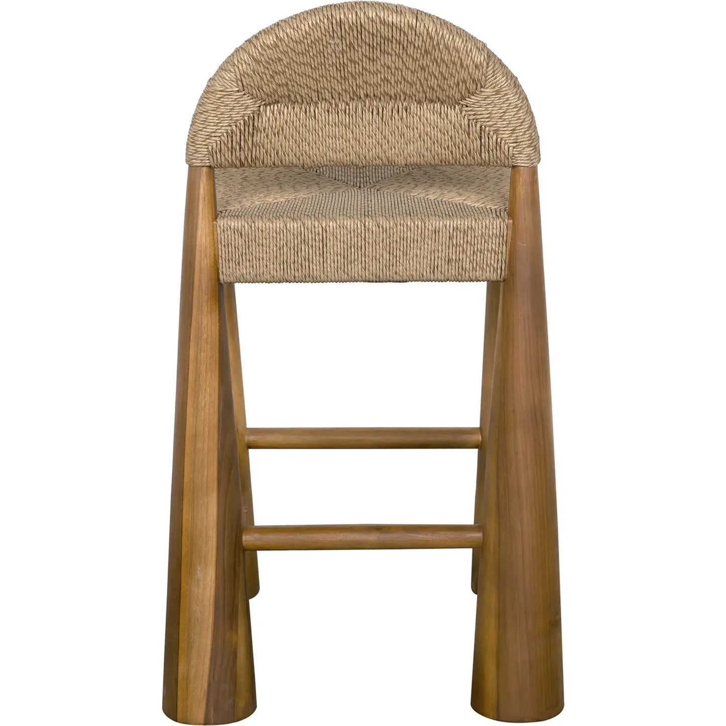 003 SI-2137030 | Unknown | Laredo Counter Stool by Noir in clear coat flat. Made from teak and synthetic seagrass in a modern style.