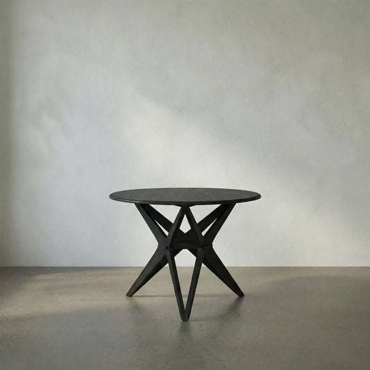 Victor Dining Table by Noir in charcoal black. Made from sungkai in a eclectic & global style.