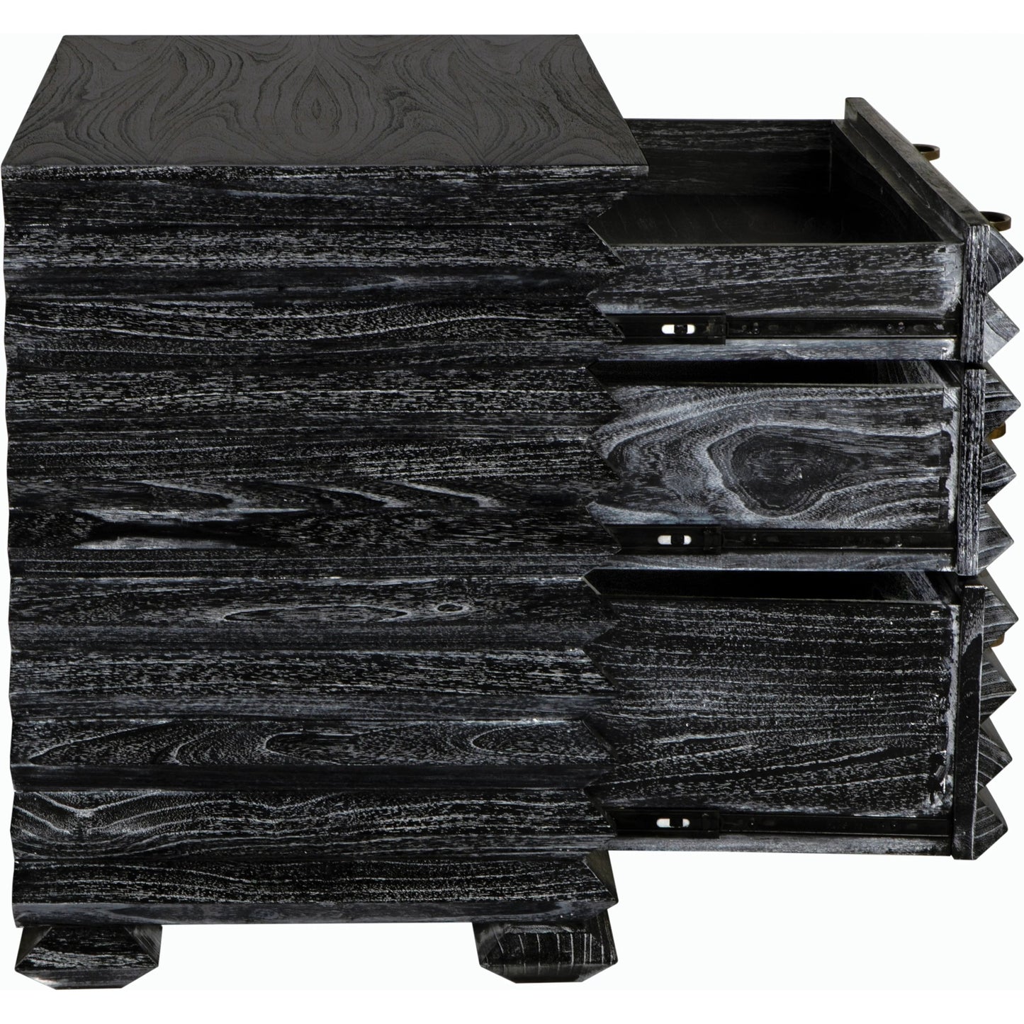 005 SI-2189490 | Unknown | Tiago Chest by Noir in cinder black. Made from mindi and brass hardware in a modern style.