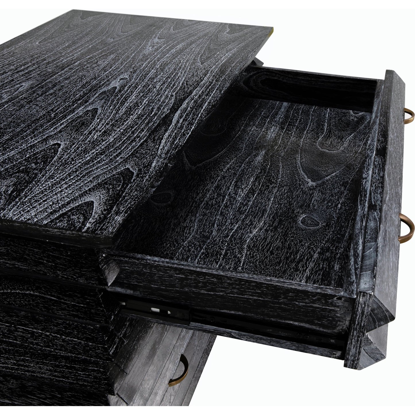 007 SI-2189490 | Unknown | Tiago Chest by Noir in cinder black. Made from mindi and brass hardware in a modern style.