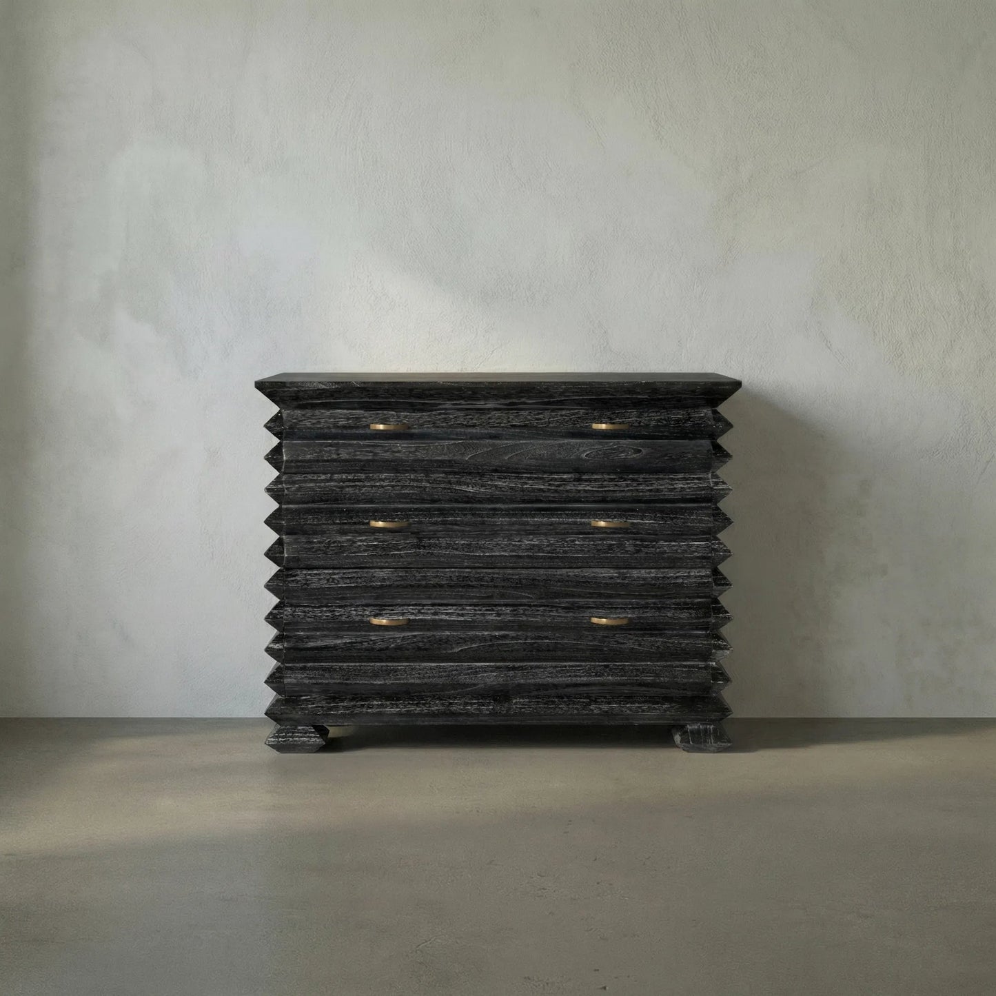 009 SI-2189490 | Lifestyle | Tiago Chest by Noir in cinder black. Made from mindi and brass hardware in a modern style.